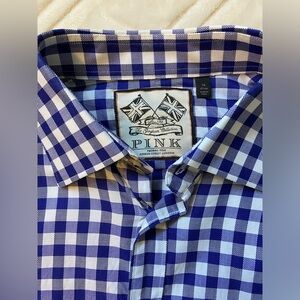 Thomas Pink Slim Fit Gingham. Size 16/41